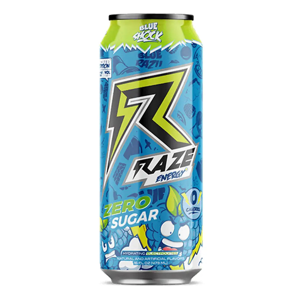 Raze Energy Blue Shock 16 oz can 6-pack case