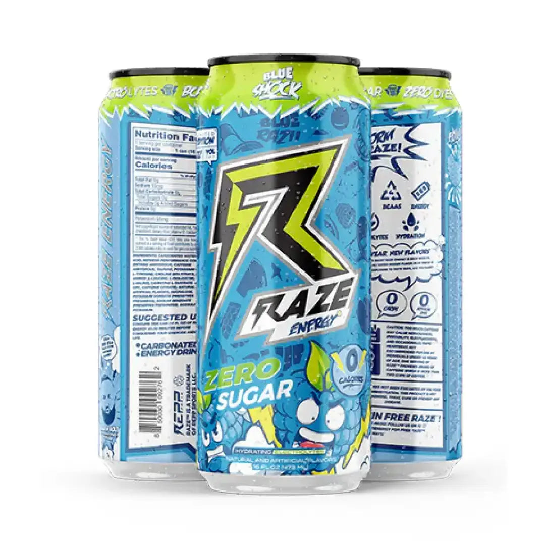 Raze Energy Blue Shock 16 oz can 6-pack case