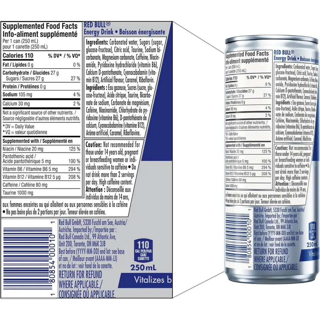 Red Bull Energy Drink 250ml/8.4fl oz can, case 24ct