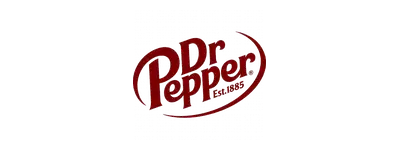 Red dr pepper logo with a vintage, distressed texture.