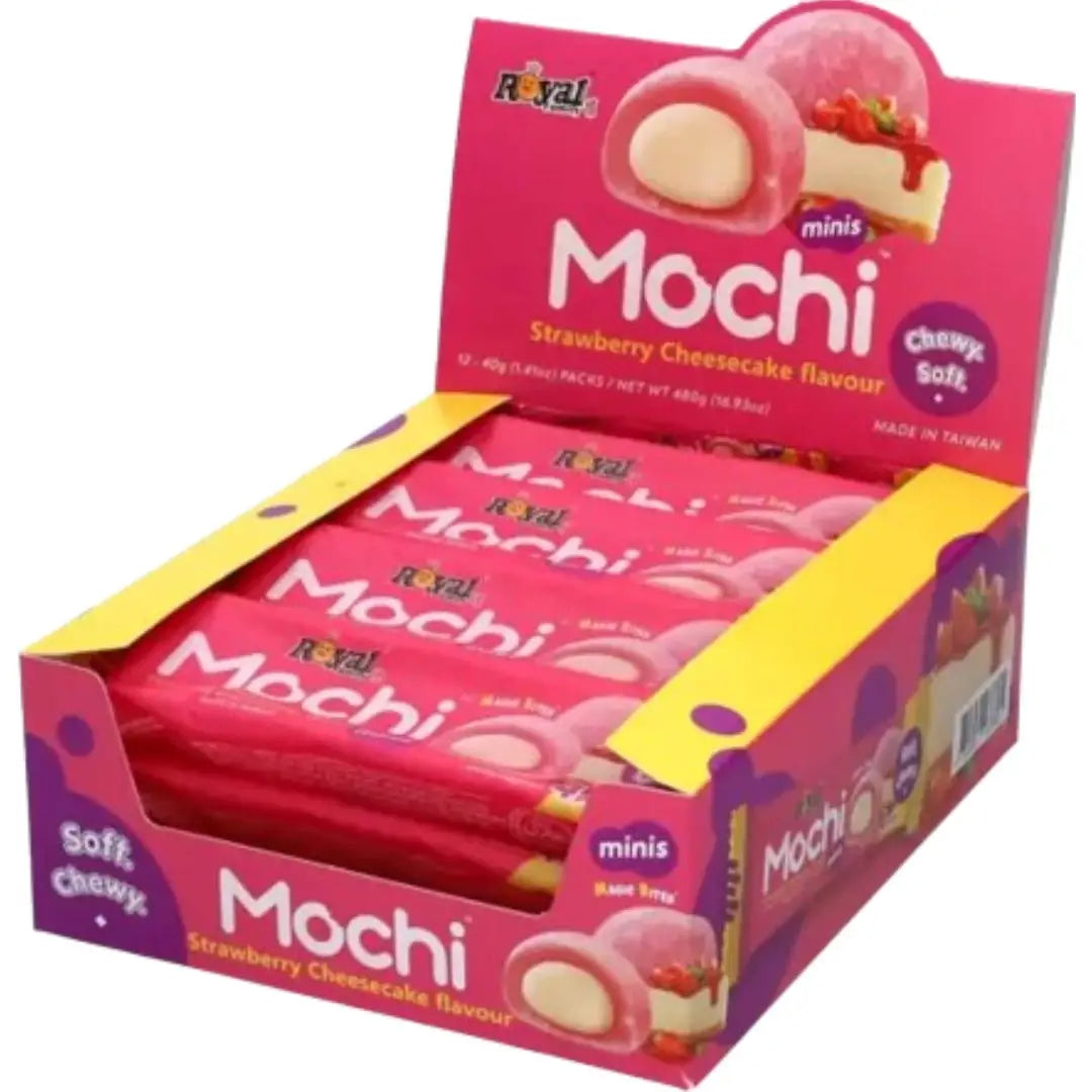 Royal Family Mini Mochi Strawberry Cheesecake 40g, case