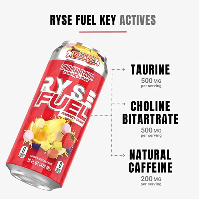 Ryse Fuel Smarties Original Energy Drink 16floz 12 pack