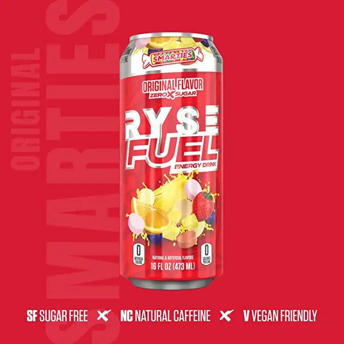 Ryse Fuel Smarties Original Energy Drink 16floz 12 pack