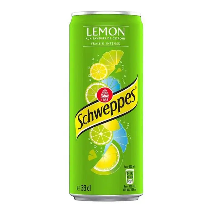 Schweppes Lemon Drink Can France 330 ml 24ct - soda