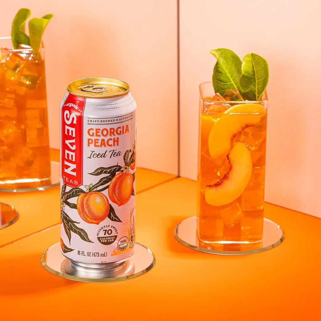 Seven Teas Georgia Peach Iced Tea 16fl oz 473ml-Case 12ct