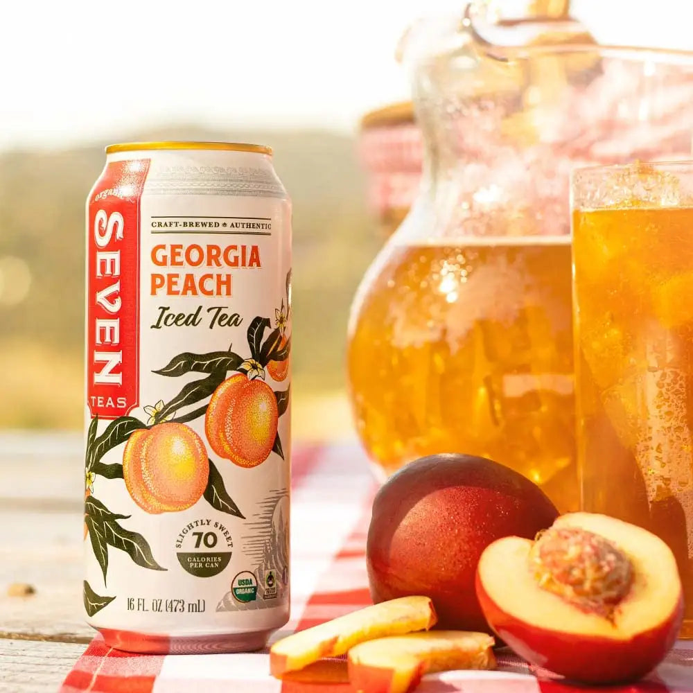 Seven Teas Georgia Peach Iced Tea 16fl oz 473ml-Case 12ct