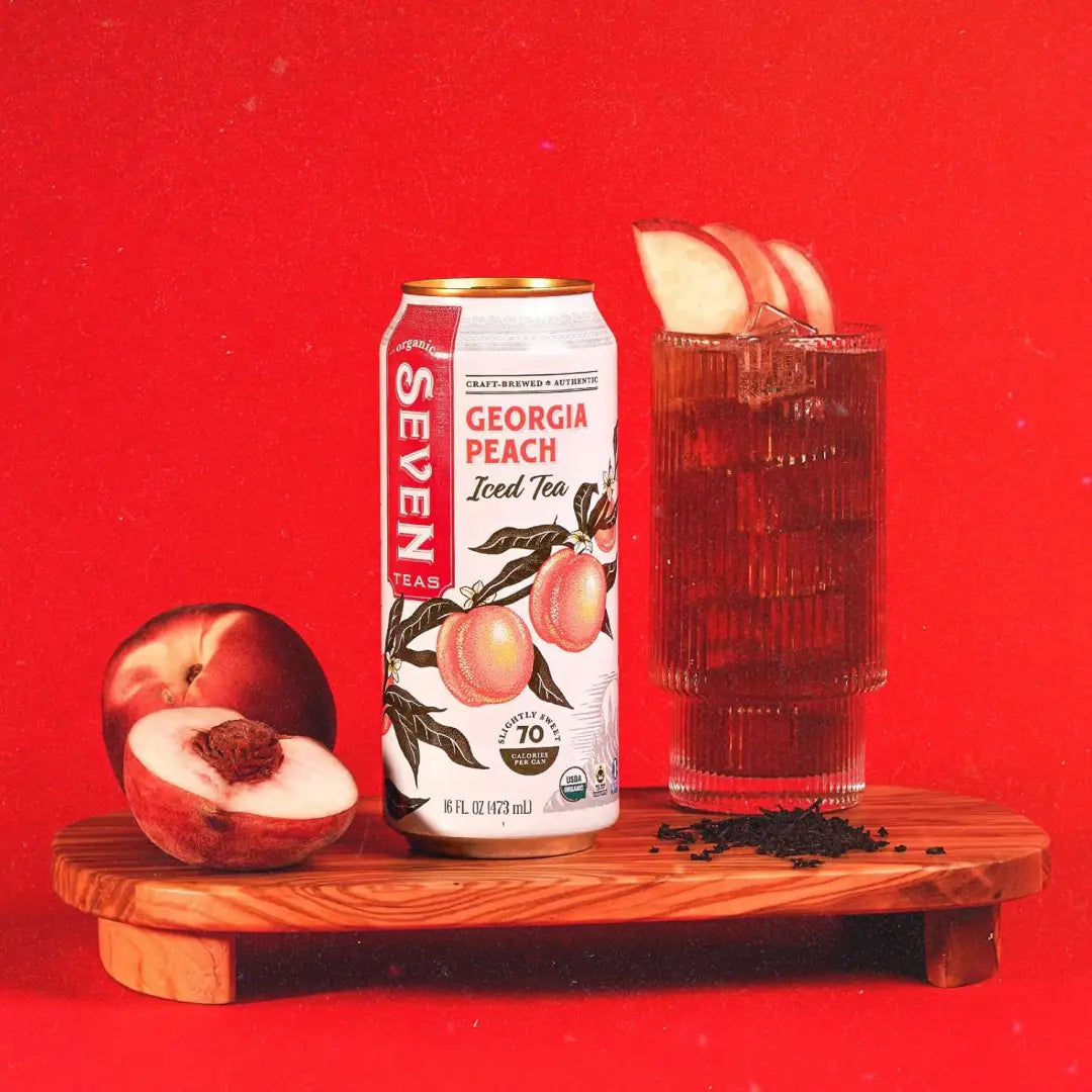 Seven Teas Georgia Peach Iced Tea 16fl oz 473ml-Case 12ct