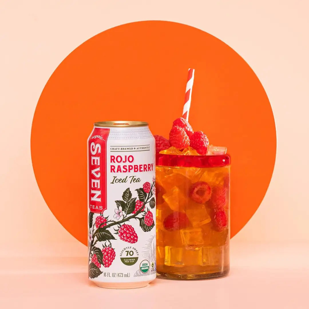 Seven Teas Rojo Raspberry Iced Tea 16fl oz 473ml-Case 12ct