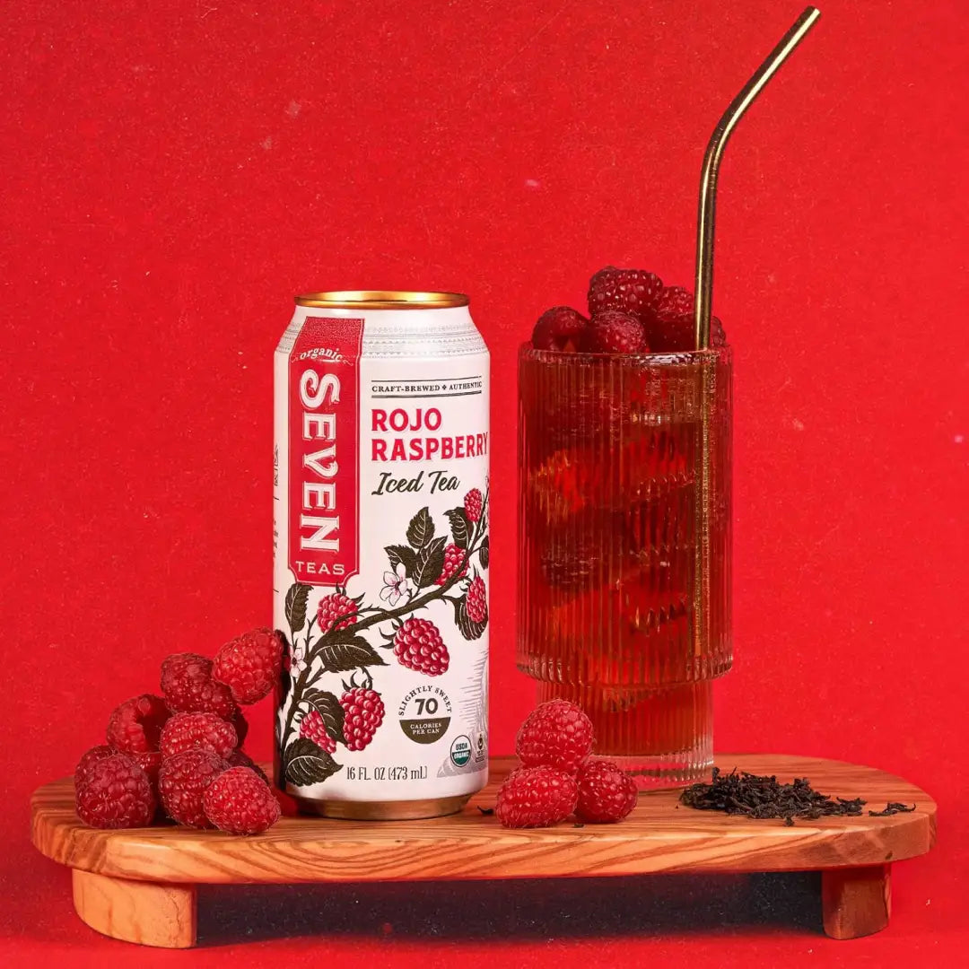 Seven Teas Rojo Raspberry Iced Tea 16fl oz 473ml-Case 12ct