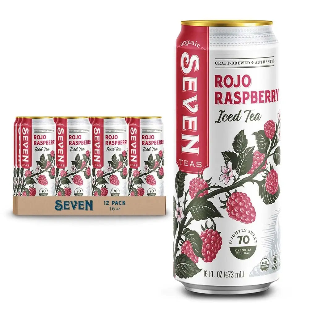 Seven Teas Rojo Raspberry Iced Tea 16fl oz 473ml-Case 12ct