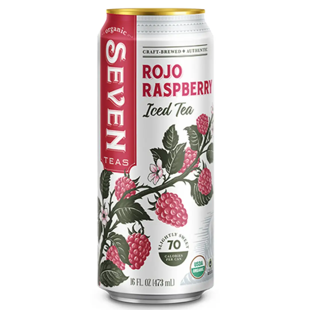 Seven Teas Rojo Raspberry Iced Tea 16fl oz 473ml-Case 12ct