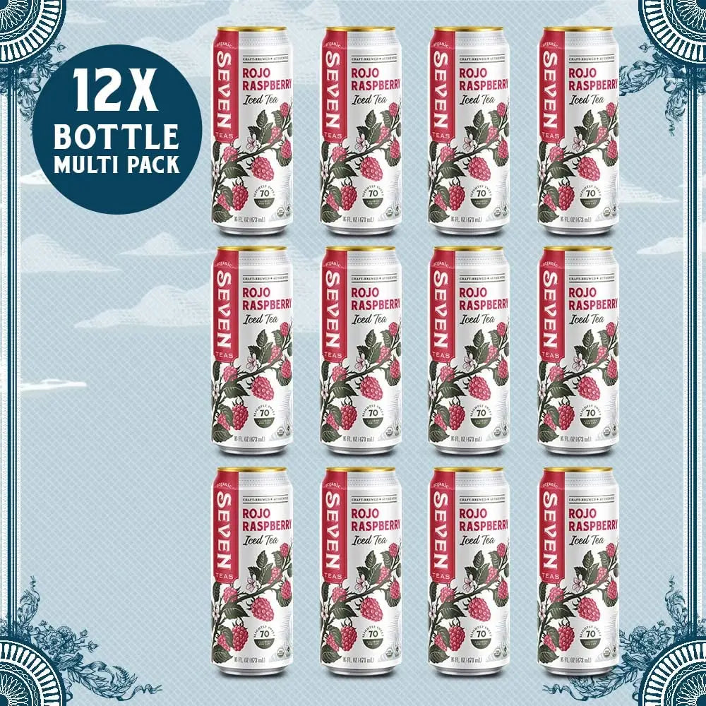 Seven Teas Rojo Raspberry Iced Tea 16fl oz 473ml-Case 12ct