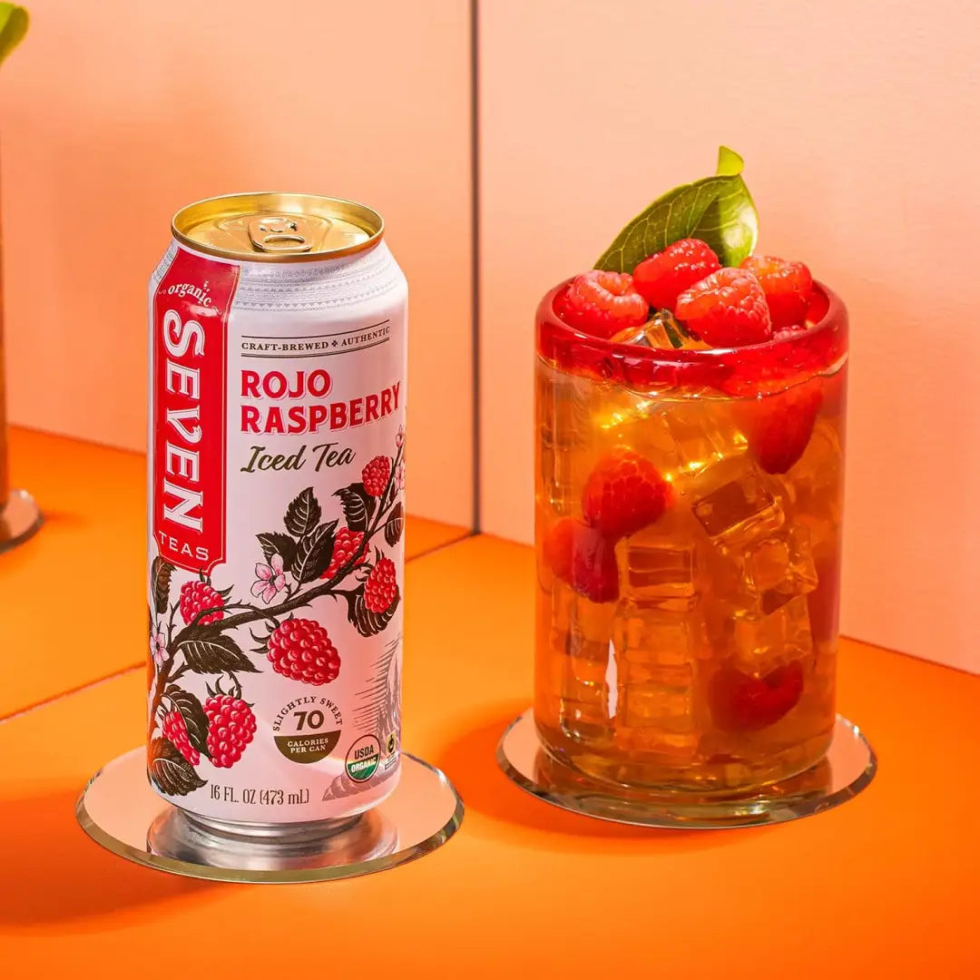 Seven Teas Rojo Raspberry Iced Tea 16fl oz 473ml-Case 12ct