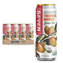 Seven Teas Tropical Mango Green Tea 16fl oz 473ml-Case 12ct