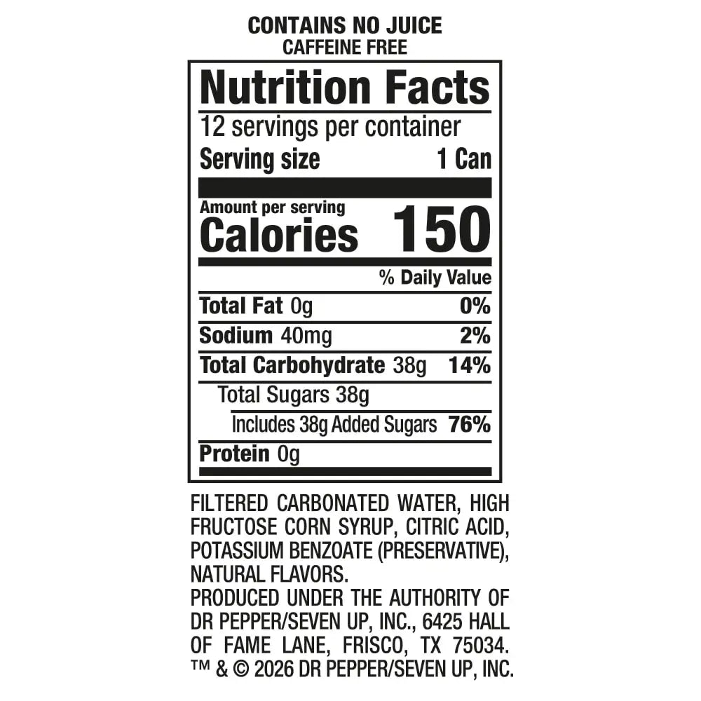 Seven Up Mandarin Orange Endless Summer Soda 12 Ounce 12