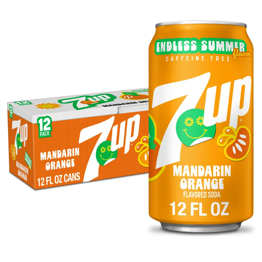 Seven Up Mandarin Orange Endless Summer Soda 12 Ounce 12