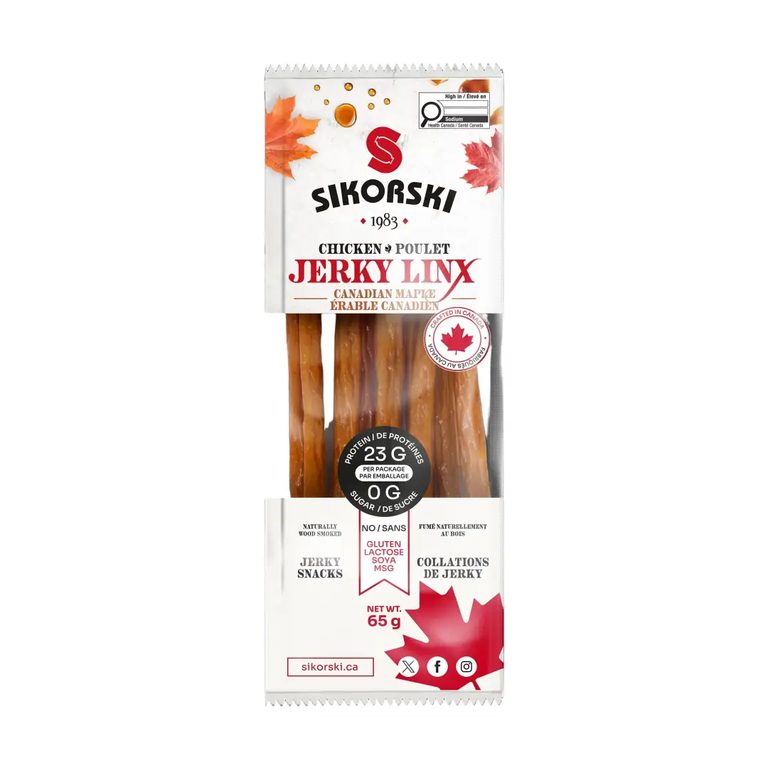 Sikorski Jerky LinX Chicken Canadian Maple Original Jerky