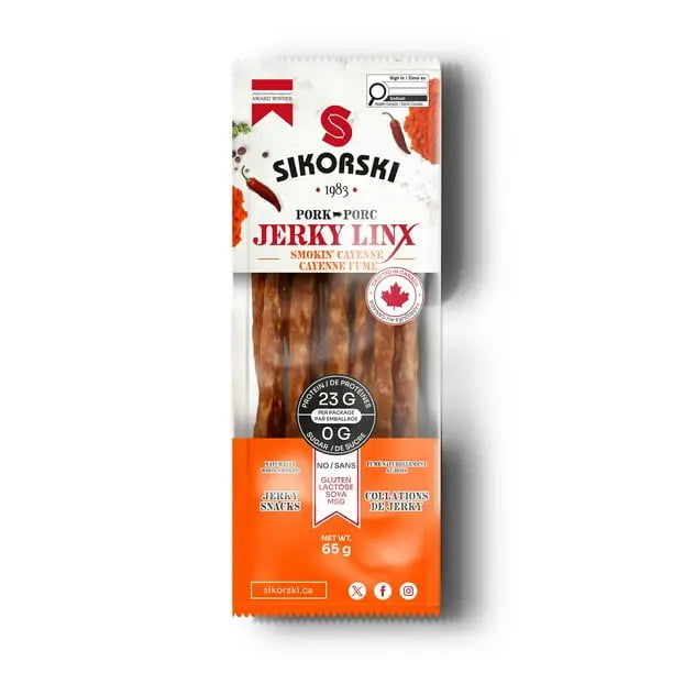 Sikorski Jerky LinX Pork Smokin’ Cayenne Jerky Snacks 65 g Main image