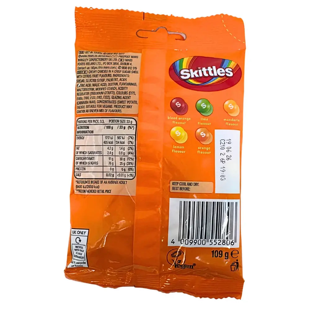 Skittles Citrus bag 135g- Case 15 count - Candy