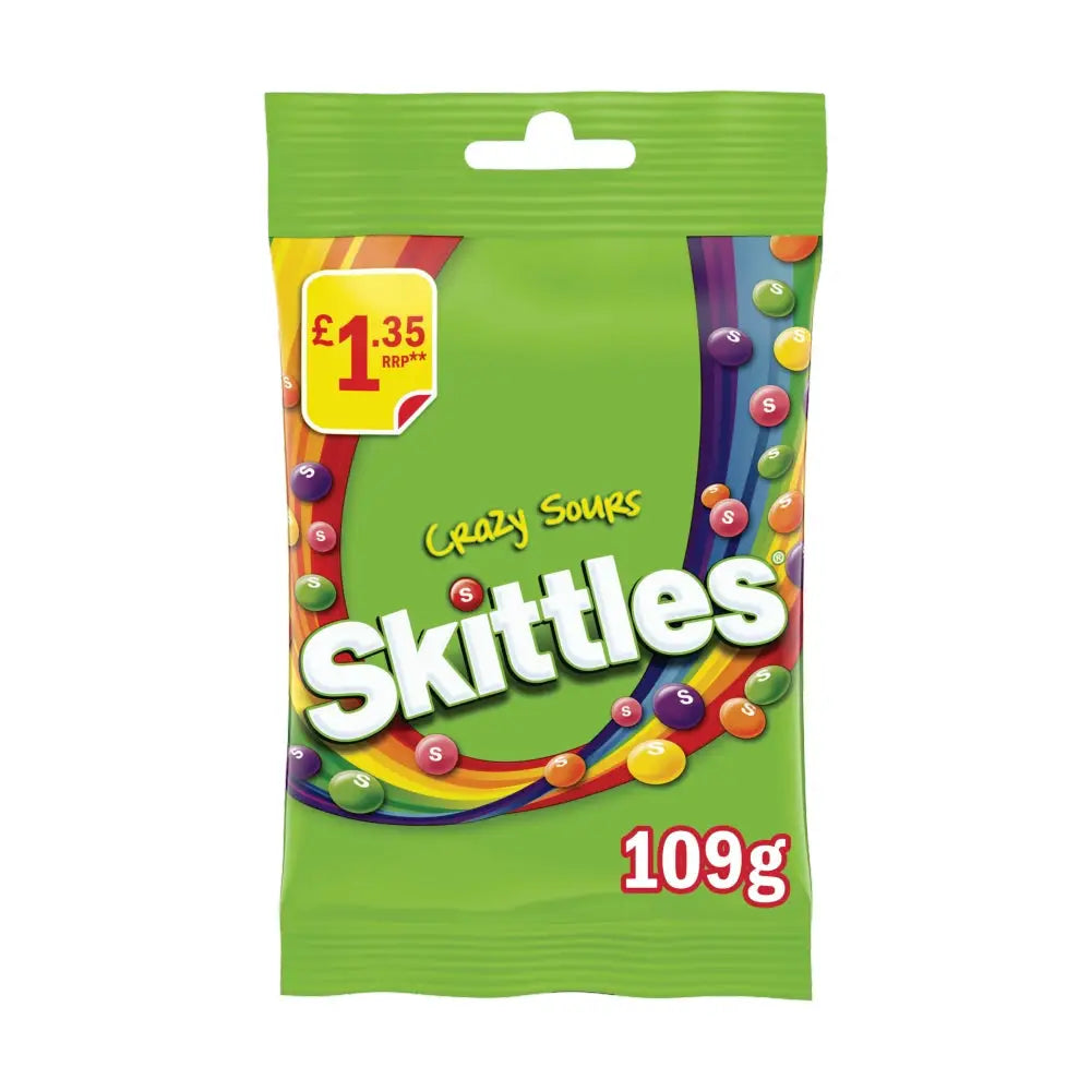 Skittles Crazy Sour Bab - case 109g Bag 14 Count - candy