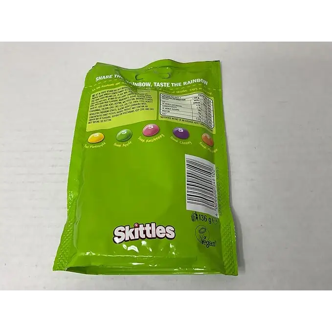 Skittles Crazy Sours Skittles Candy Bag 136G - U.K Edition