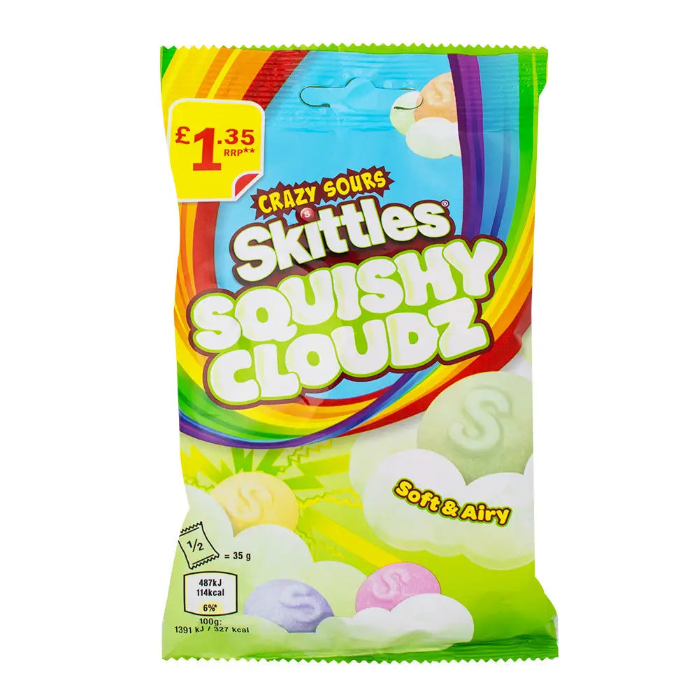 Skittles Fruit Squishy Cloudz Sours (UK) - 70g case of 14