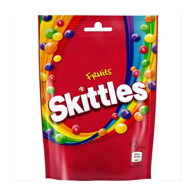 Skittles Fruits Sweets Pouch 136g UK Case 15 Count - Candy