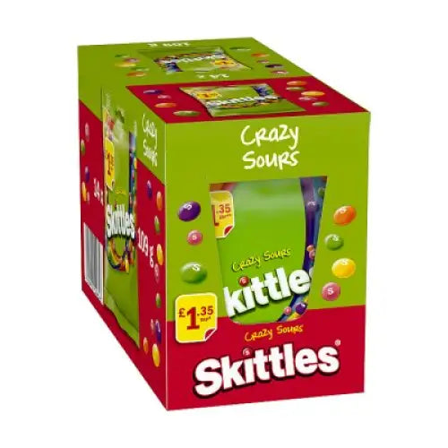 Skittles Giants Crazy Sour Sweets Fruit Flavoured 116g case