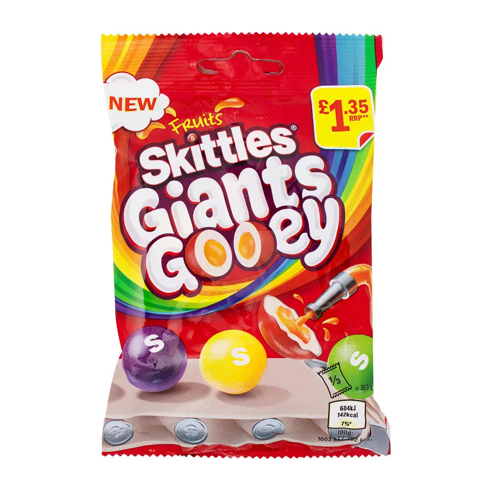 Skittles Giants Gooey Candy (UK) - 109g case 14ct - candy