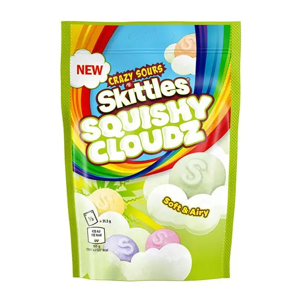 SKITTLES SQUISHY CLOUDZ CRAZY SOUR POUCH 94GR case 18