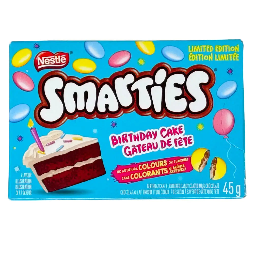 Smarties Birthday Cake - 45g case 24 - chocolate