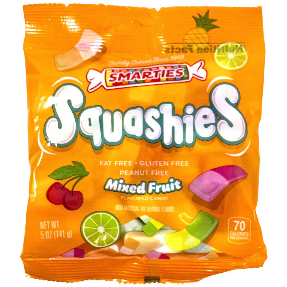 Smarties Squashies Mixed Fruit Chewy Gummy Sweets 141g Case