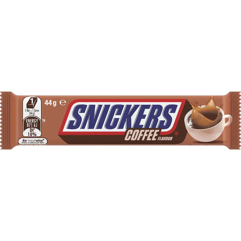 Snickers Australia Coffee Flavoured Chocolate Bar 44g case