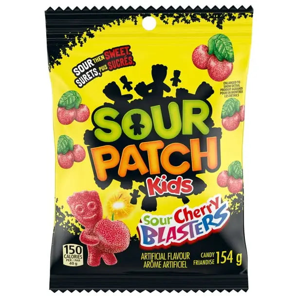 Sour Patch Kids Cherry Blasters 154G case 8 ct - candy