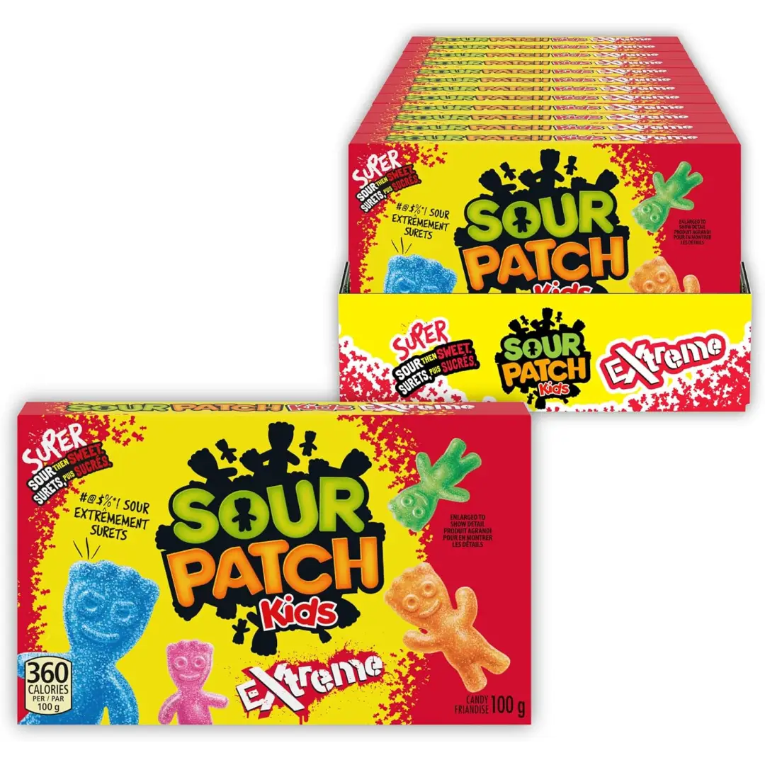 Sour Patch Kids Extreme Sour Gummies 100g case 12 ct - candy