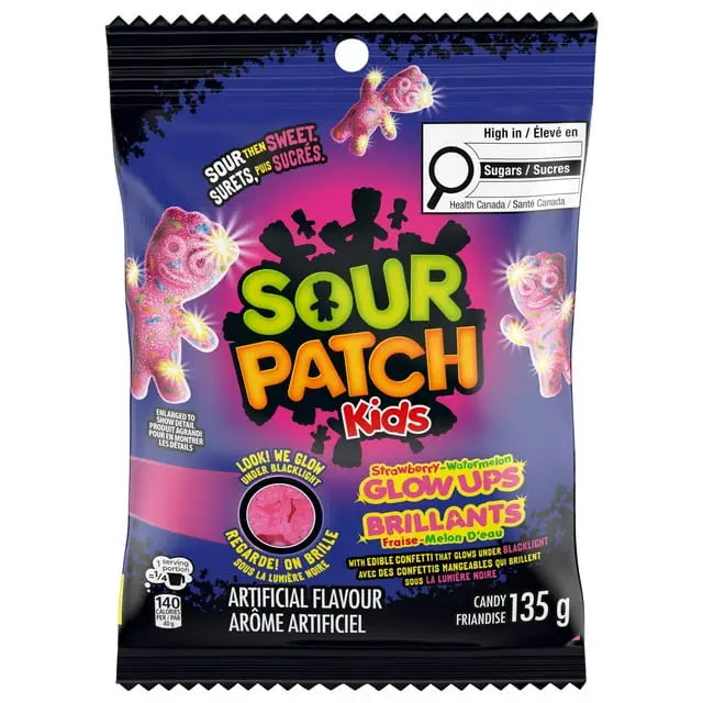 SOUR PATCH KIDS Glow Ups Strawberry-Watermelon Soft & Chewy