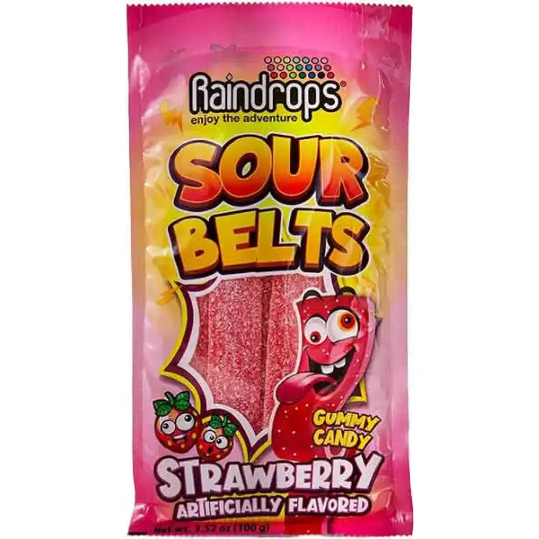 SOUR STRAWBERRY BELTS- 12x3.25 oz