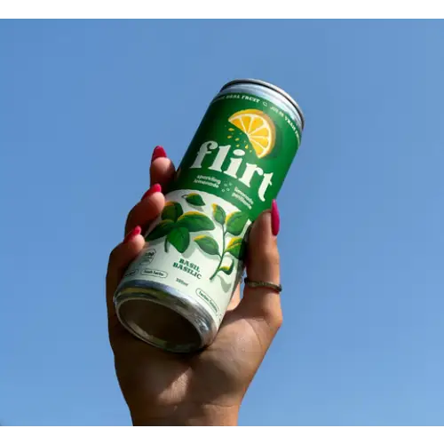 Flirt Sparkling Basil Lemonade - 12 x 355ml - lemonade