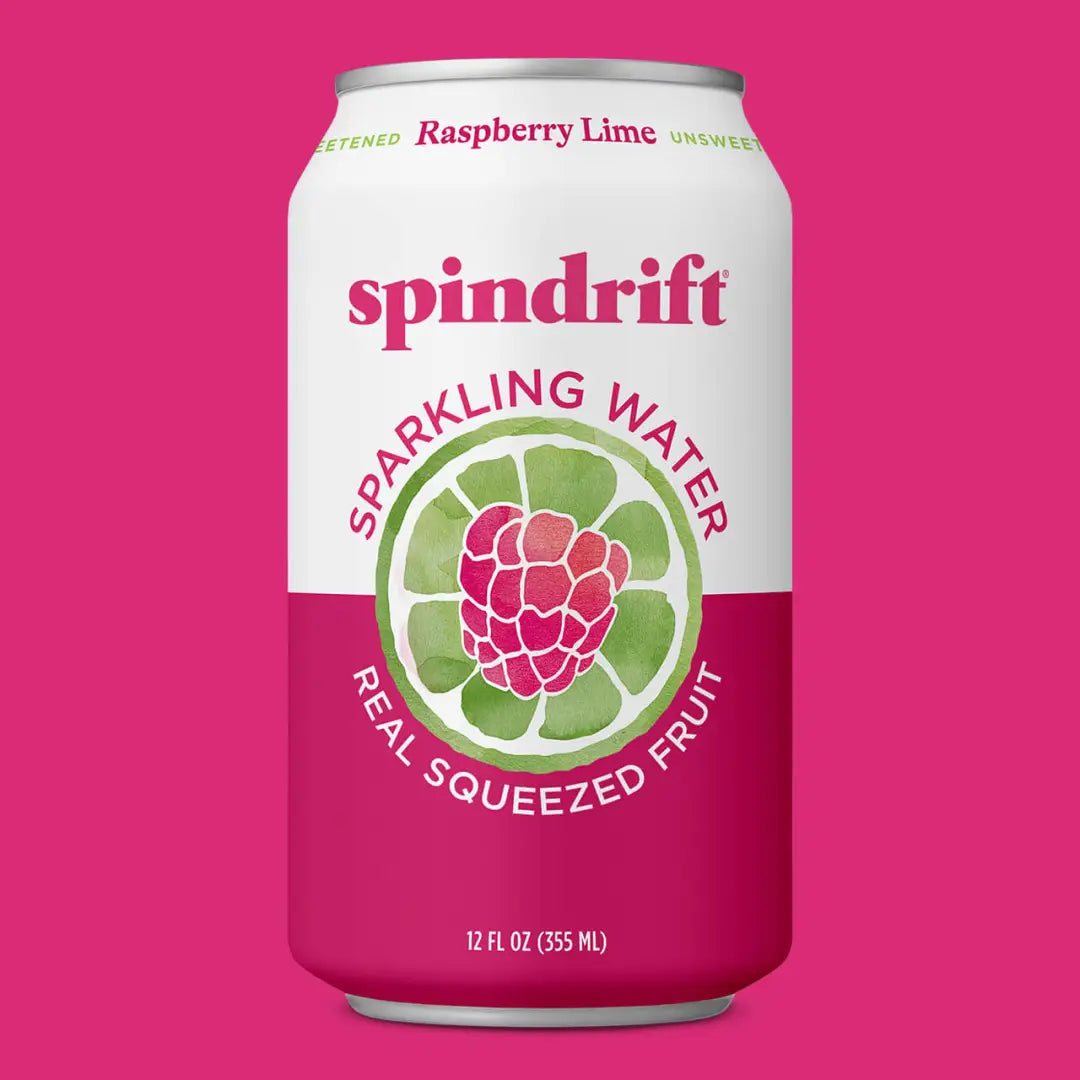 Spindrift Sparkling Water Raspberry Lime 12 Oz Cans Pack