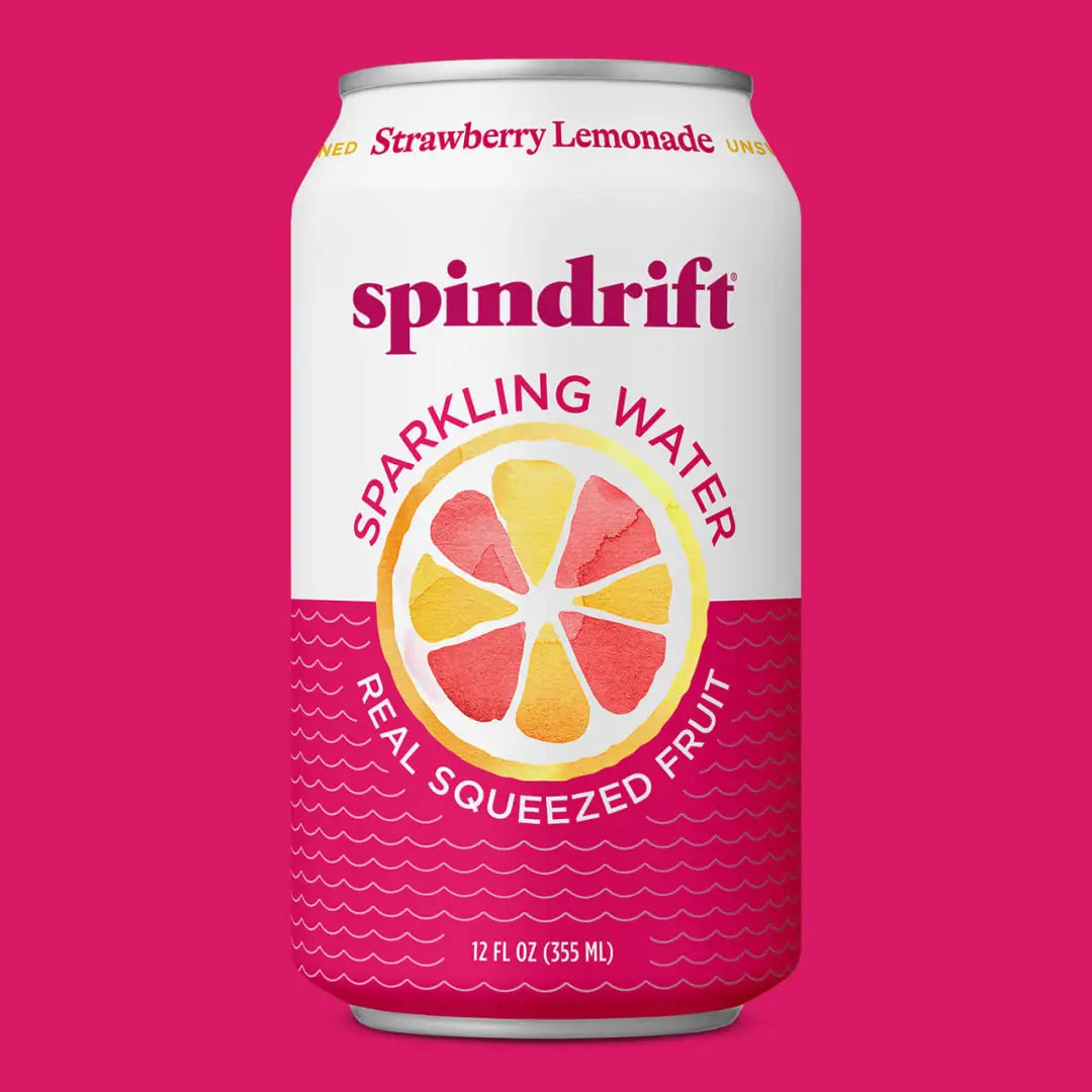 Spindrift Sparkling Water Strawberry Lemonade 12 Oz 24 Pack