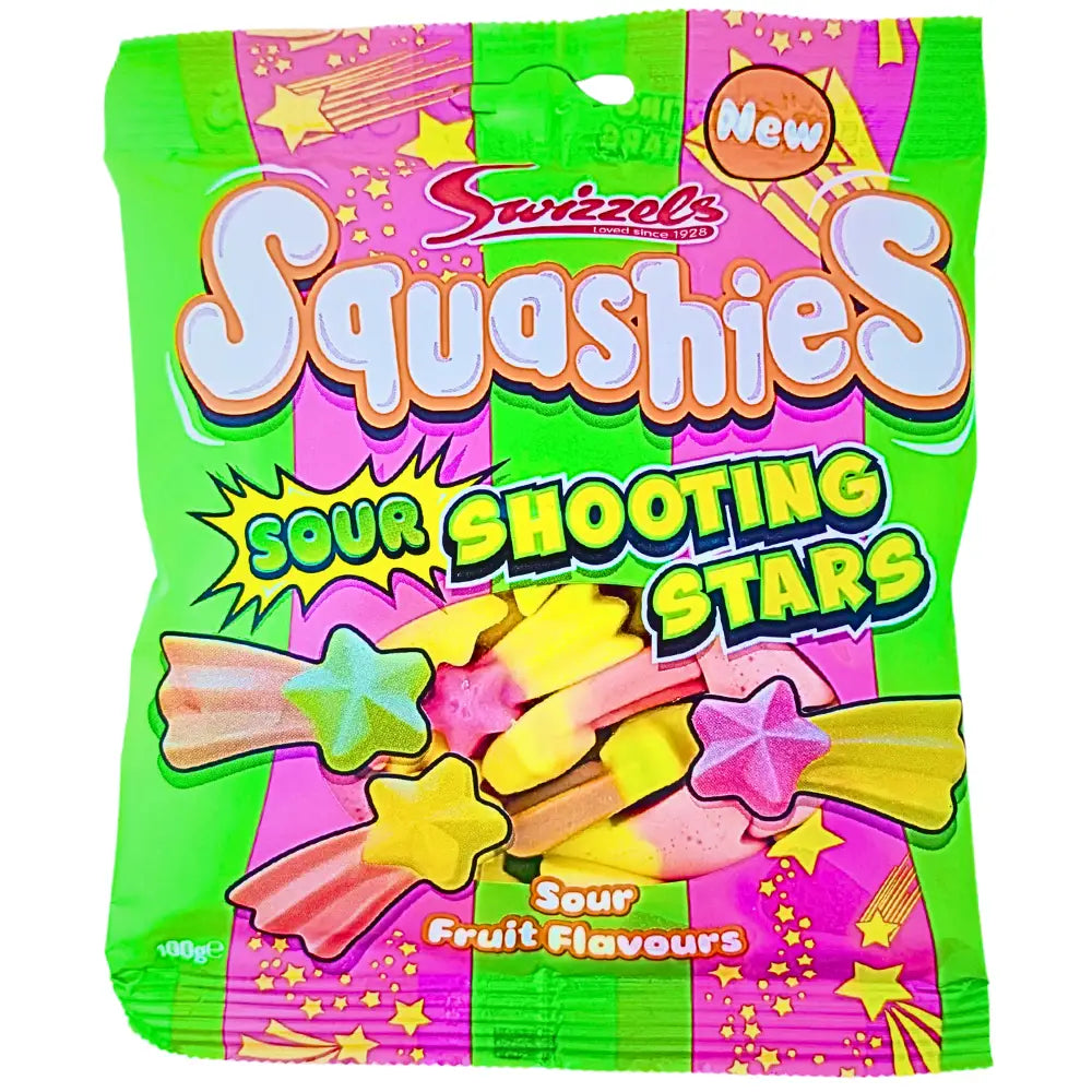 Squashies Sour Shooting Stars Gummy Candy 100g Case of 12 Main image