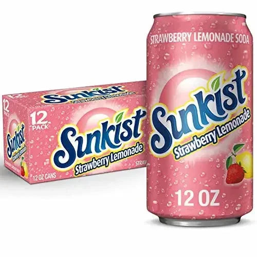 Sunkist Strawberry Lemonade Soda 12 fl oz cans 12 pack