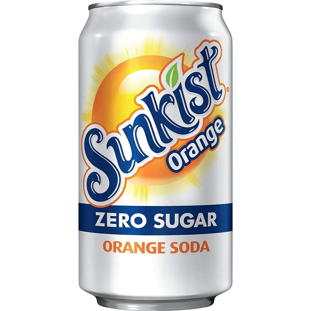 Sunkist Zero Sugar Orange Soda 12oz/355ml Cans case of 12