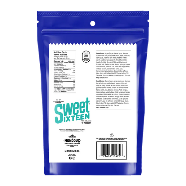 Sweet Sixteen Sweet And Sour Candy Party Pack 400g Case