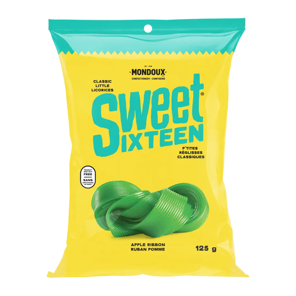 Sweet Sixteen Green Apple Ribbon Licorice 125g Bags Case