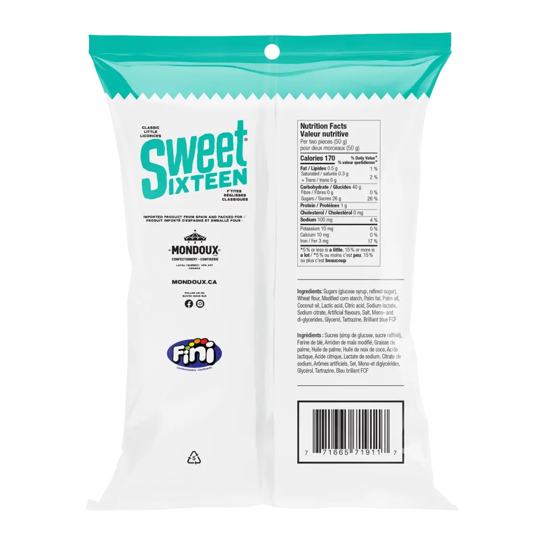 Sweet Sixteen Green Apple Ribbon Licorice, 125g Bags, Case of 8 Secondary image
