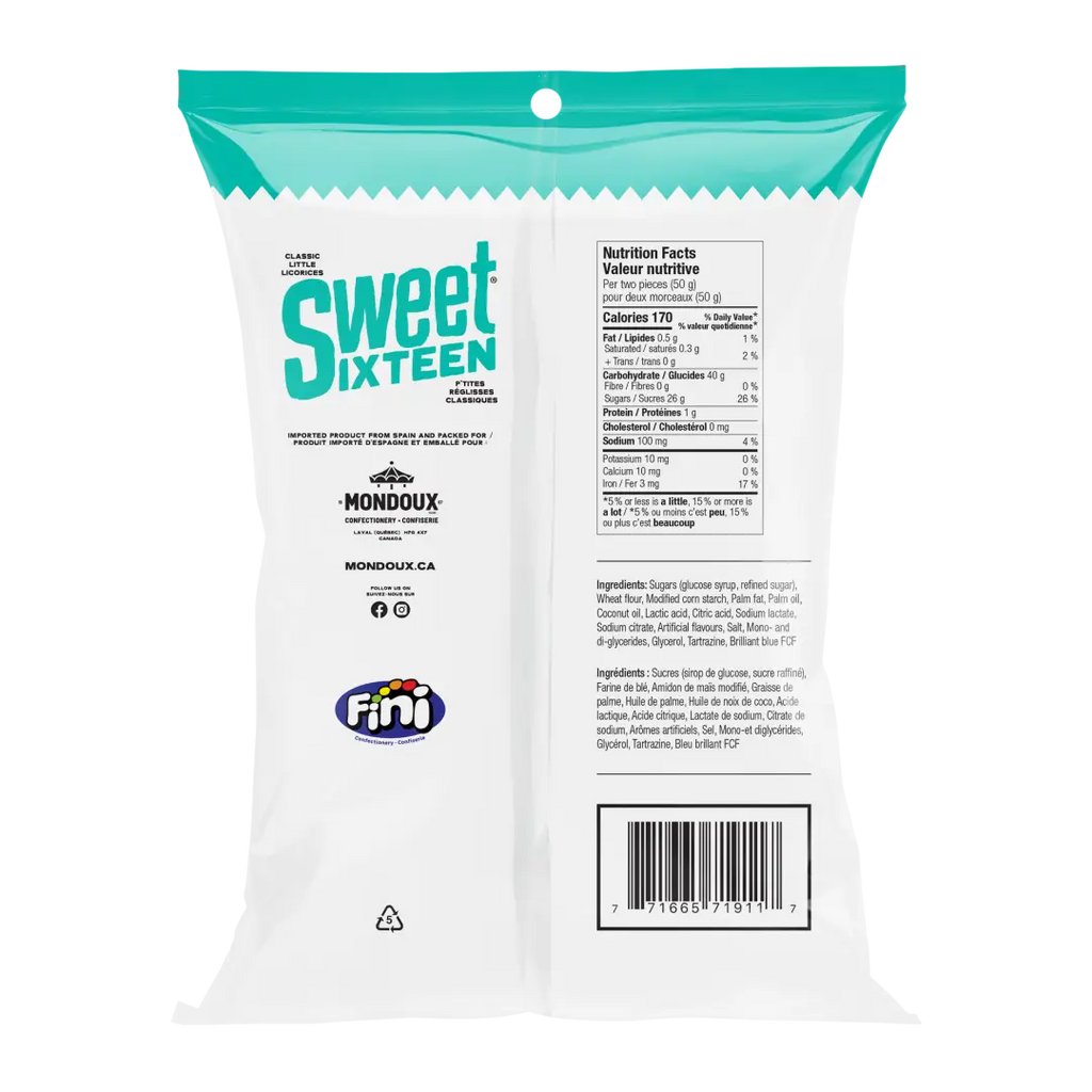 Sweet Sixteen Green Apple Ribbon Licorice 125g Bags Case