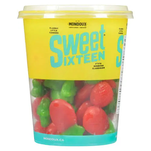 Sweet Sixteen Strawberry Gummy Candy Cups 175g Case of 6