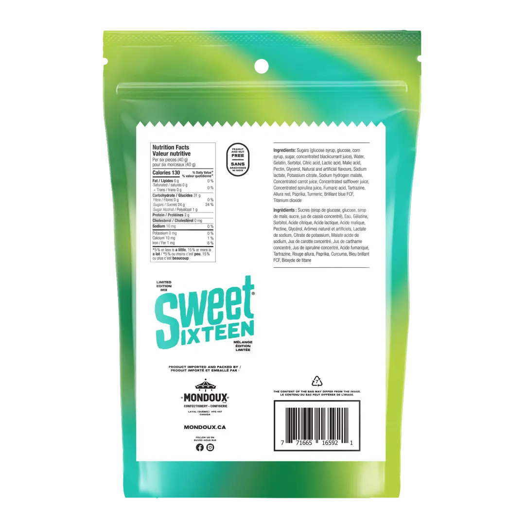 Sweet Sixteen Tropical Mix Candy Party Pack 400g Case of 6