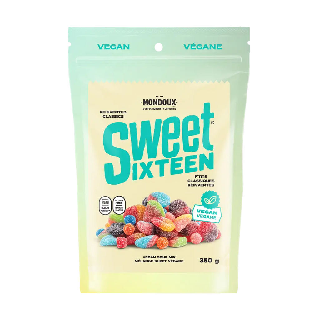 Sweet Sixteen Vegan Sour Candy Mix Party Pack 350g Case